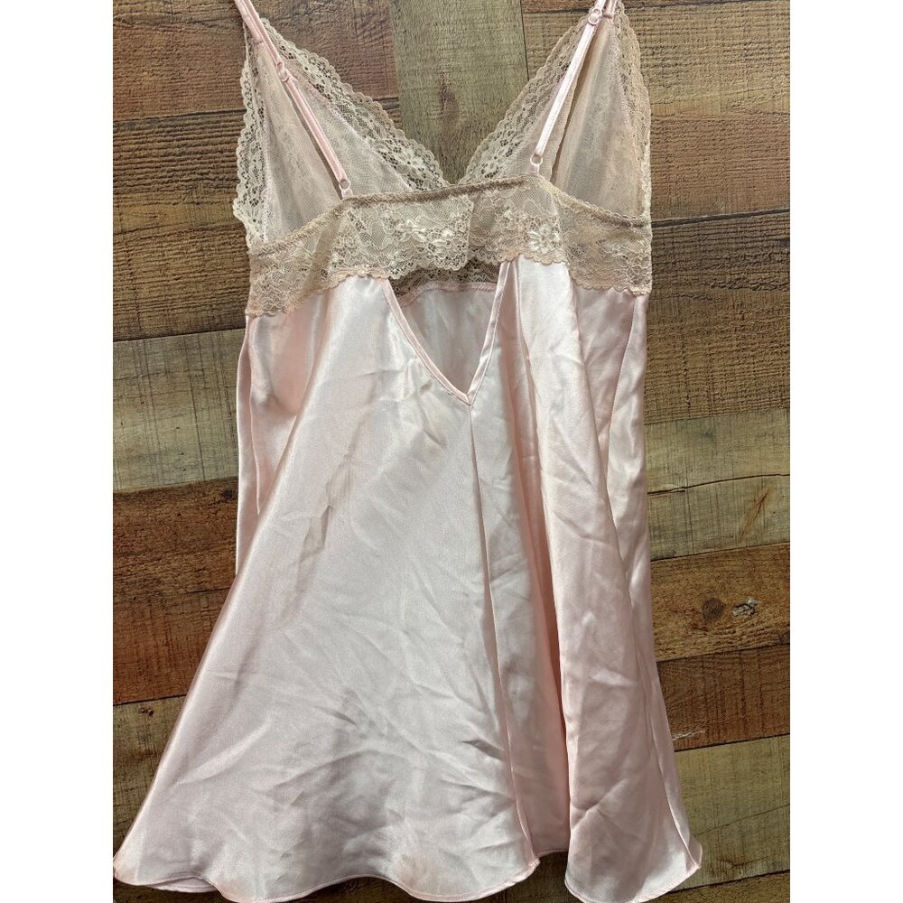 GILLIGAN & O'MALLEY Lace Chemise Babydoll Slip Dress Pink Gown Sz Medium - Picture 3 of 7